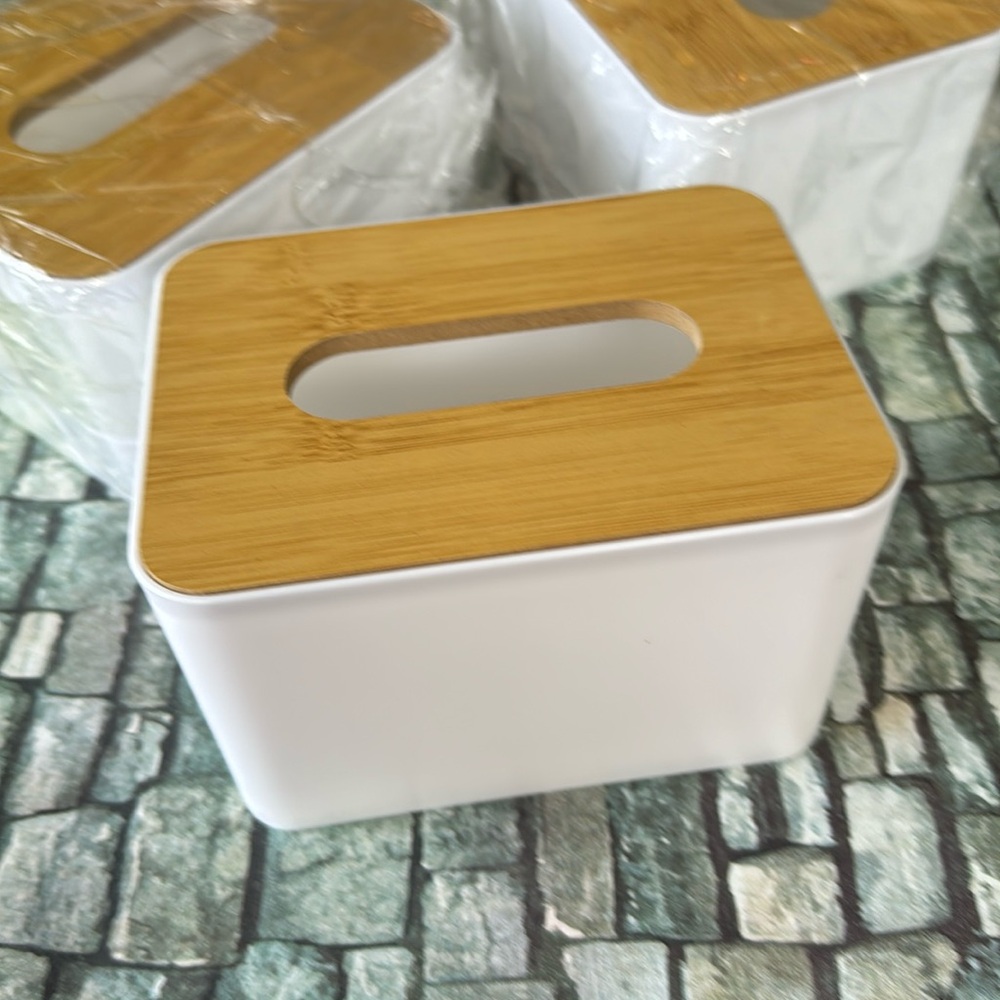Classic Wooden Accent Tissue Box Lot of 3